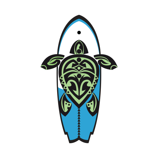 Tribal Turtle Tattoo Surfer Dude by srwdesign