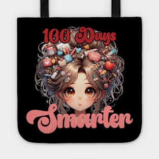 100 Days Smarter Girls Messy Bun Hair nurse Of School Tote