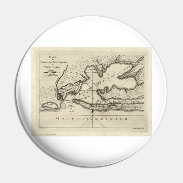 Vintage Map of Pensacola Florida (1763) Pin by Bravuramedia