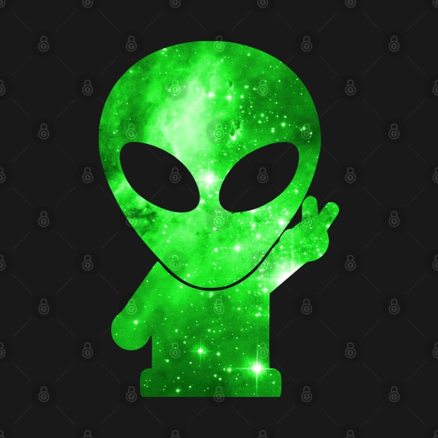 Cosmic Alien Green by SpaceAlienTees