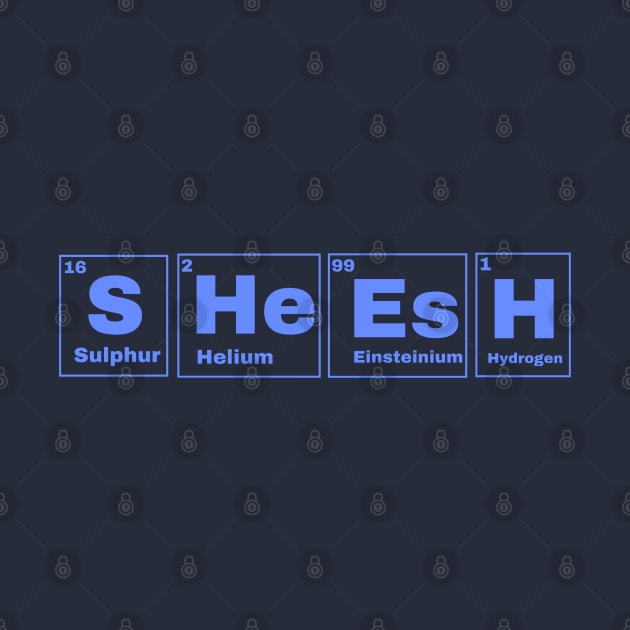 Sheesh Text Periodic Table Slogan Blue by SwasRasaily