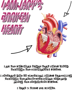 I Am Jack's Broken Heart (Black Text) Magnet