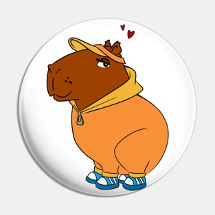 Sporty Capybara Pin