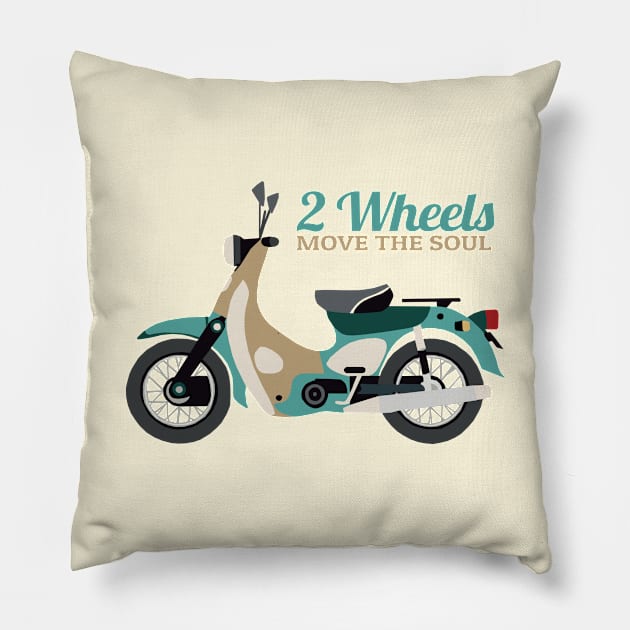 2 Wheels Move The Soul Pillow by KewaleeTee