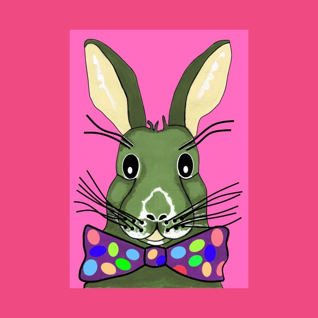 EASTER Bunny Rabbit Pink - Funny Easter Bunny Art by SartorisArt1