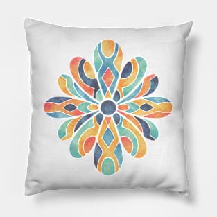 Ethnic Watercolor Flower Pillow