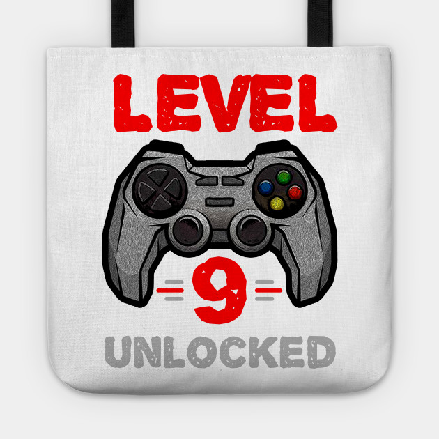 Download Gamer Level 9 Unlocked Kids Shirt 9th Birthday Video Game - Video Game - Tote | TeePublic