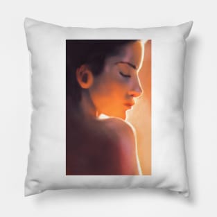 Painting - Female Profile Pillow