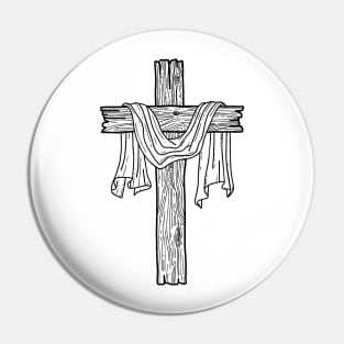 Wooden cross Pin