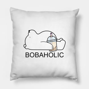 Bobaholic Little Bear Chilling with it's Boba Tea Pillow