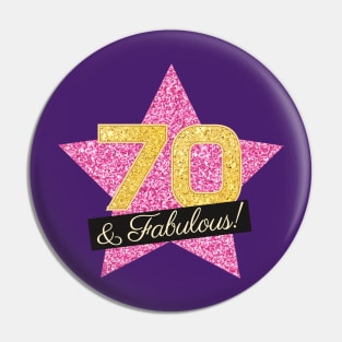 70th Birthday Gifts Women Fabulous - Pink Gold Pin