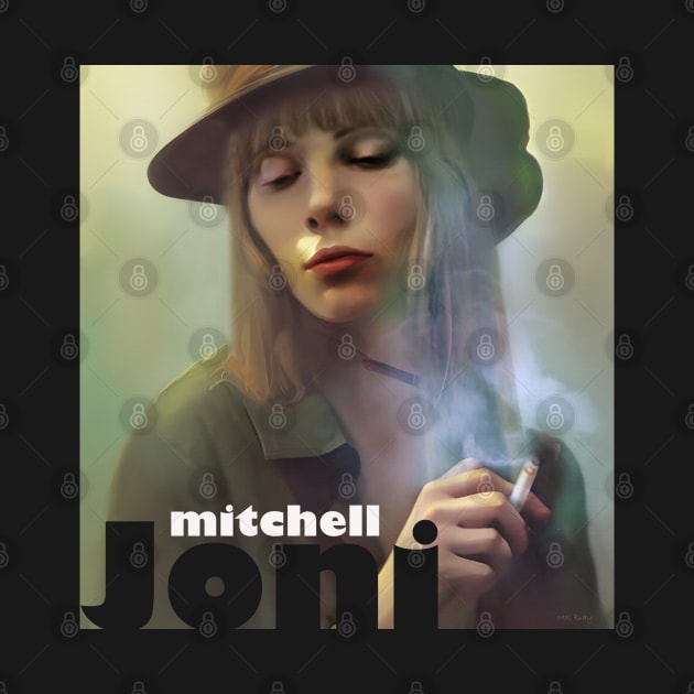 Joni Mitchell Smoking by IconsPopArt