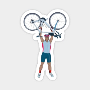 Cyclist Lifting a Bicycle Magnet
