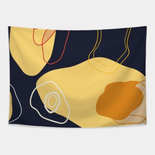 Abstract Shapes Sun Planet Tapestry