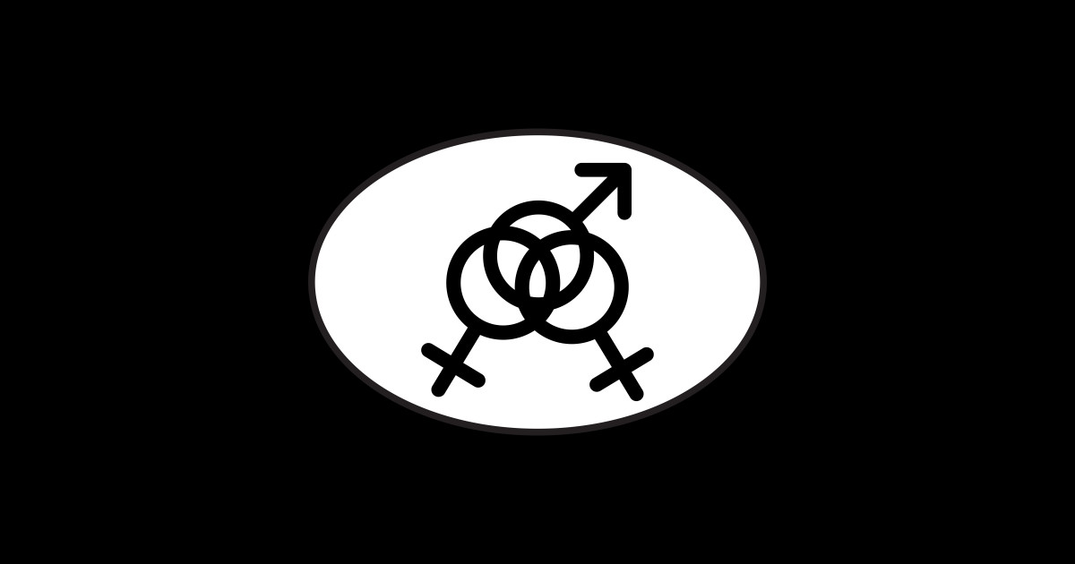 Fmf Threesome Sex Gender Symbols Fmf Threesome Sticker Teepublic