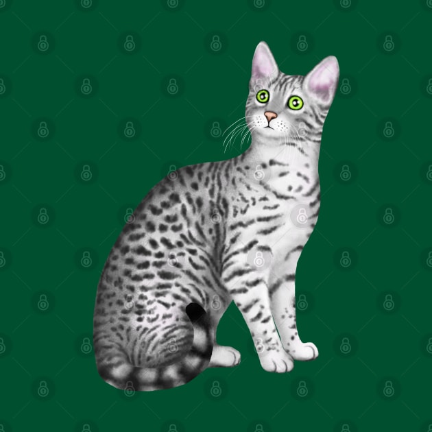 Egyptian Mau (Green Background) by illucalliart