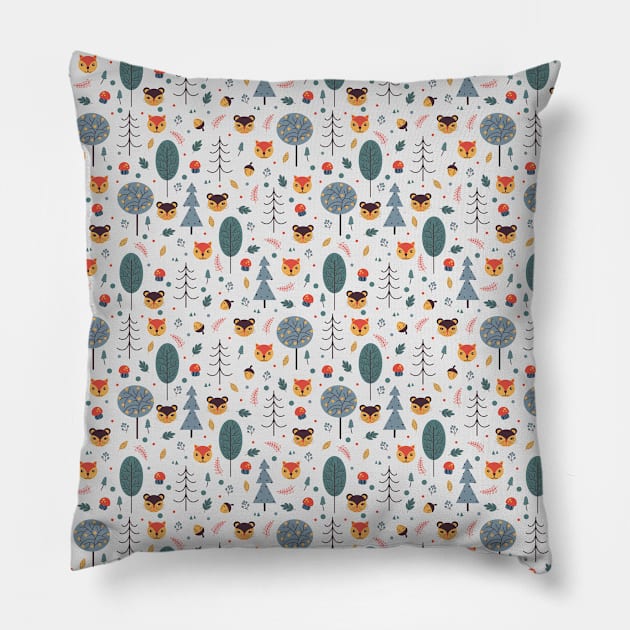 In The Forest - Pattern for Children Pillow by Simplulina