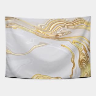 Liquid Gold Luxury Marble Shapes Geometric Abstract Pattern Tapestry