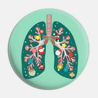 Respiratory Therapist a Lung Christmas Lights RT Nurse Design Pin