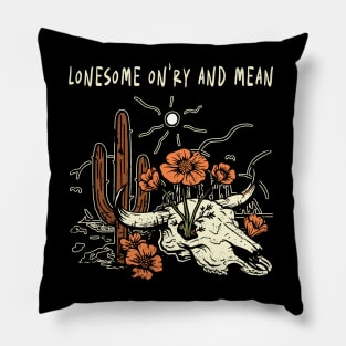 Lonesome On'ry And Mean Flowers Cactus Pillow