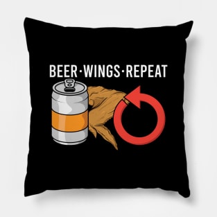 Chicken Wings Beer Repeat Fast Food Lover Gift Pillow