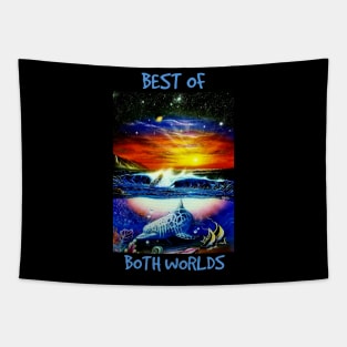 Dolphin seascape Hawaii three worlds space Tapestry