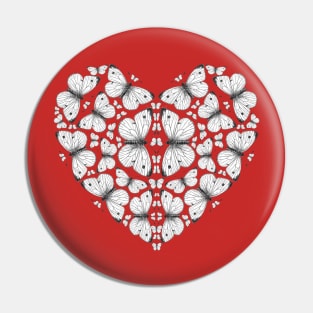 Lispe Butterfly Heart Pin