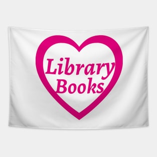 Library Books Heart Tapestry