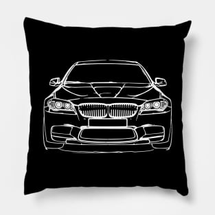 White M5 Car Sketch Art Pillow