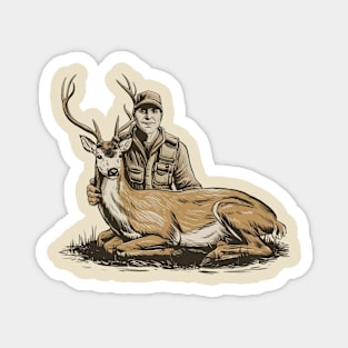 Hunter and Deer Magnet