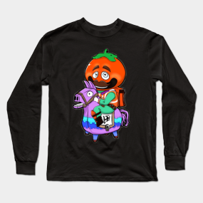 Fortnite Fortnite Long Sleeve !   T Shirts And Battle Royale Gifts - tomato head riding a llama long sleeve t shirt