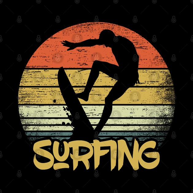 Vintage Surfing Gift For Sufing Summer Holidays At The Beach by RK Design