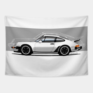 My drawing of the iconic German sports car (for dark backgrounds) Tapestry