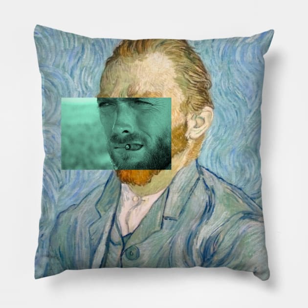 Clint Van Gogh Pillow by Gabriel Pastor Store