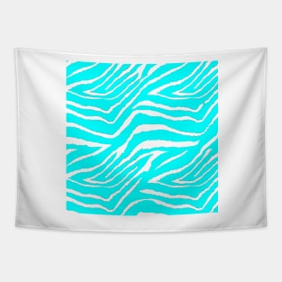 Zebra Animal Print Blue and White Pattern Tapestry