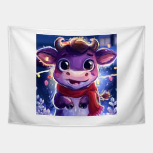 Cute Ox Drawing Tapestry