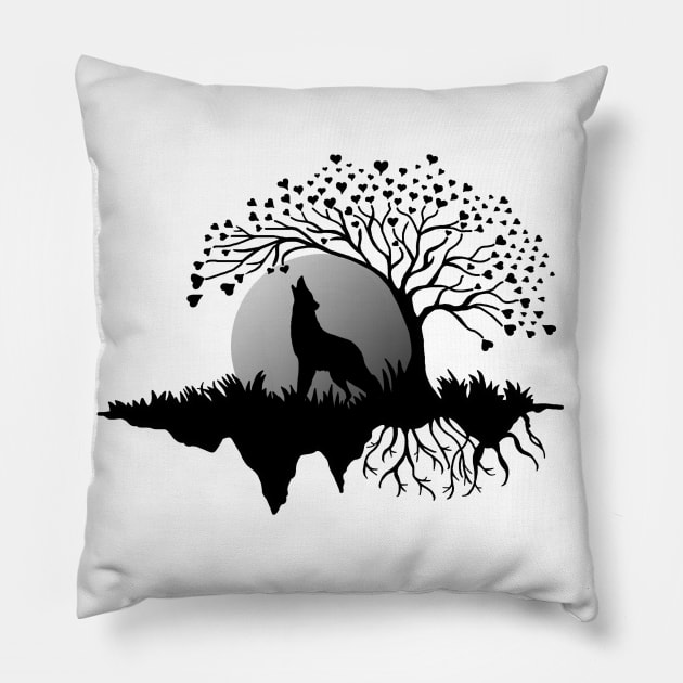 Full Moon wolf Pillow by imphavok