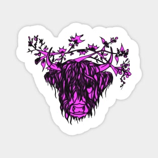 scottish cow pink Magnet