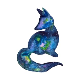 Galaxy Fox Sitting T-Shirt