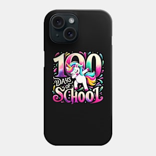 Unicorn 100 Days Of School Cute Unicorn Back To School Phone Case