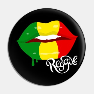 Reggae Clothing for women, Rastafarian Flag Lips, Reggae Pin