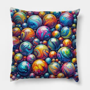 Psychedelic looking abstract illustration of balls Pillow