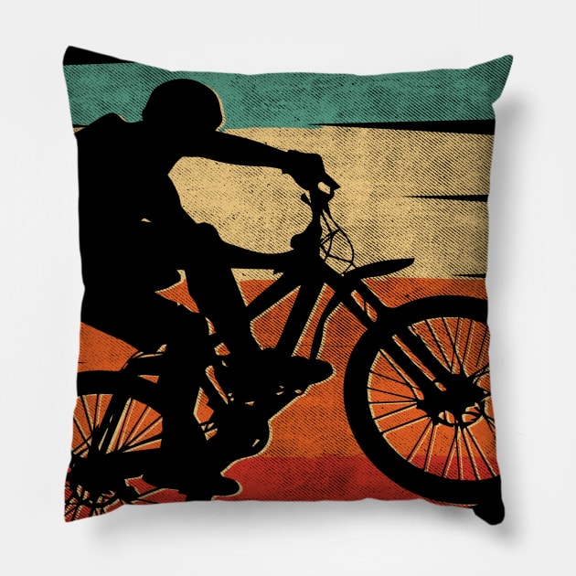 Mountain Bike Vintage MTB Pillow by Dailygrind