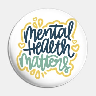 Mental Health Matters - Blue / Mustard Pin