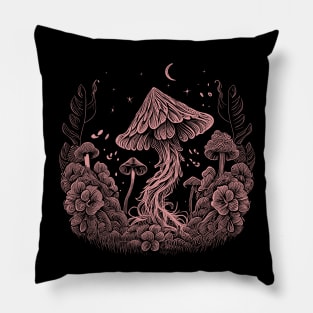 Cottagecore Psychedelic Mushrooms Pillow