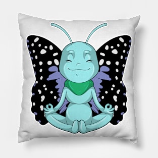 Butterfly at Yoga Stretching Legs Pillow