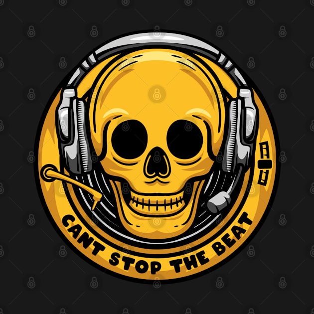 cant stop the beat skull head art by noorshine