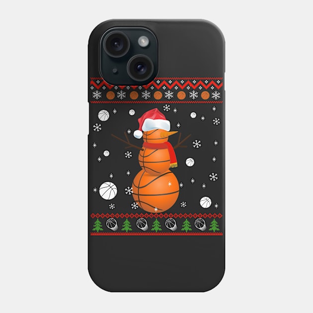 Christmas Basketball Snowman shirt Phone Case by vamstudio