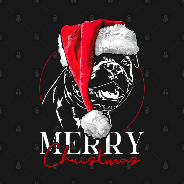 Funny Santa Staffordshire Bull Terrier Merry Christmas dog mom gift by wilsigns