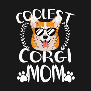 Glasses Coolest Corgi Dog Mom T-Shirt